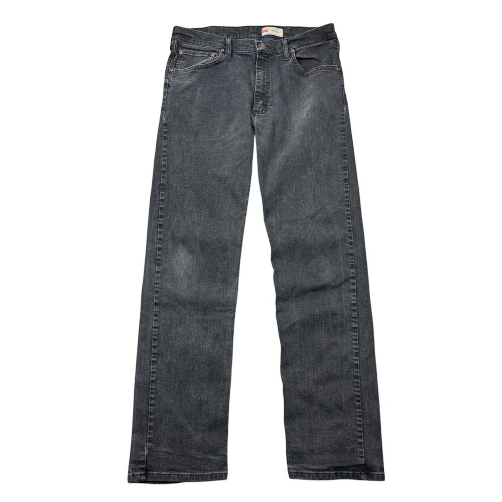 Wrangler Regular Fit Faded Black Jeans Mens 34x32 (33x31) Straight Leg Denim